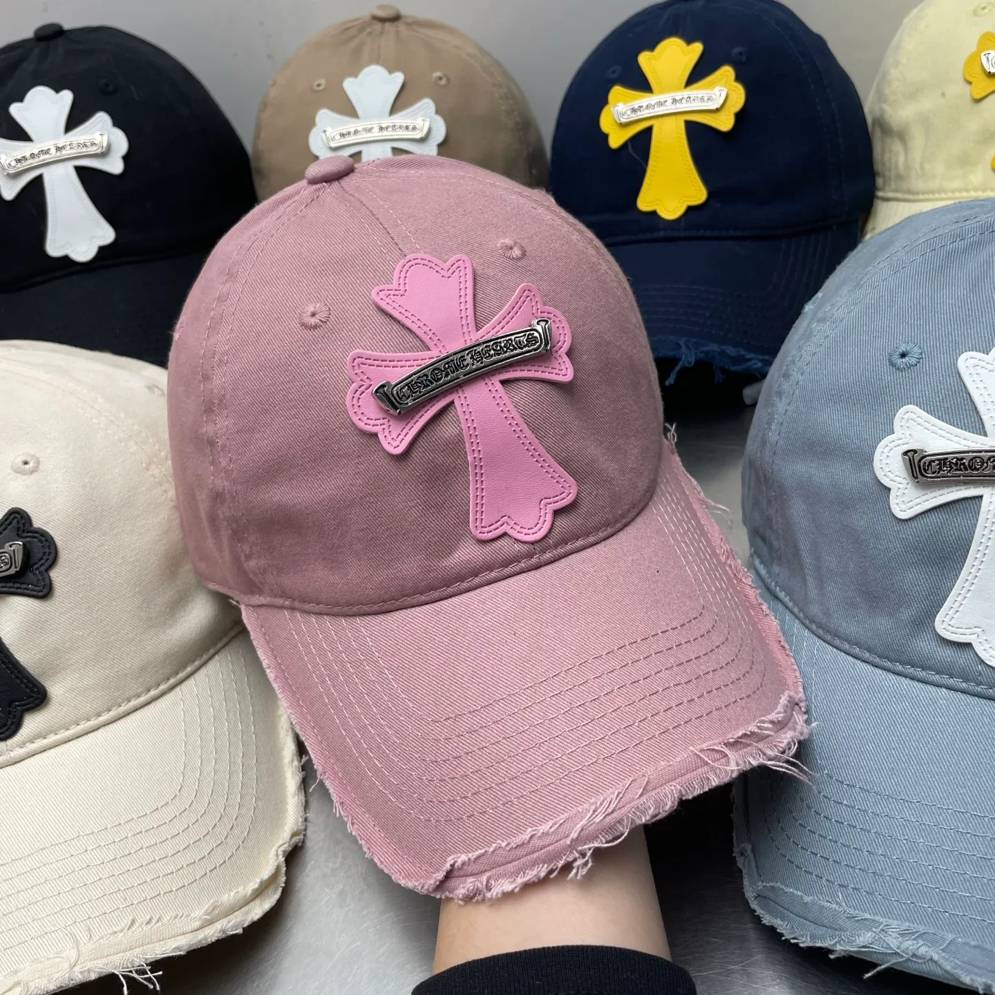 Crow heart fur edge spring and summer baseball cap